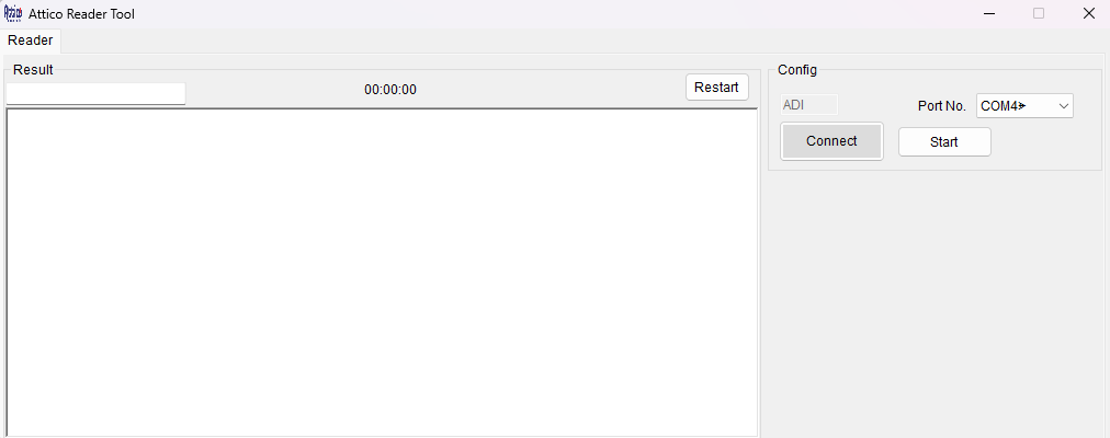 Giao diện phần mềm Attico Reader Tool